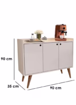 ⁦ركن قهوة | طاولة قهوة ام دي اف مناسب لغرفة المعيشة أو المكتب - أبيض - 90x90x35 سم⁩ - الصورة ⁦3⁩