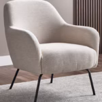 كرسي من المخمل مناسب لغرفة المعيشة والمكتب وغرفة النوم 53x45x49 سم - بيج