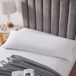 مخده نوم طويلة سادة من مايكروفايبر - أبيض 150x50سم