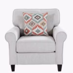 كرسي جانبي| من الكتان والخشب السويدي - رمادي - 90x90x90 سم