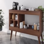 ركن قهوة | طاولة قهوة ام دي اف بسعة تخزين كبيرة مناسب لغرفة المعيشة أو المكتب - بني - 90X90X38 سم