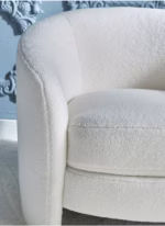 ⁦كرسي من البوكليه والخشب السويدي 84x79x69 سم - أبيض⁩ - الصورة ⁦5⁩