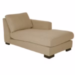 أريكة زاوية يمين مع مسند للذراع الأيسر منجدة بالكتان 85x168x88 سم - بني فاتح