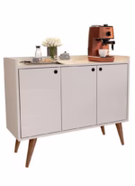 ⁦ركن قهوة | طاولة قهوة ام دي اف مناسب لغرفة المعيشة أو المكتب - أبيض - 90x90x35 سم⁩ - الصورة ⁦4⁩